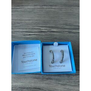 Touchstone Crystal by Swarovski Silver Helix Hoops Earrings